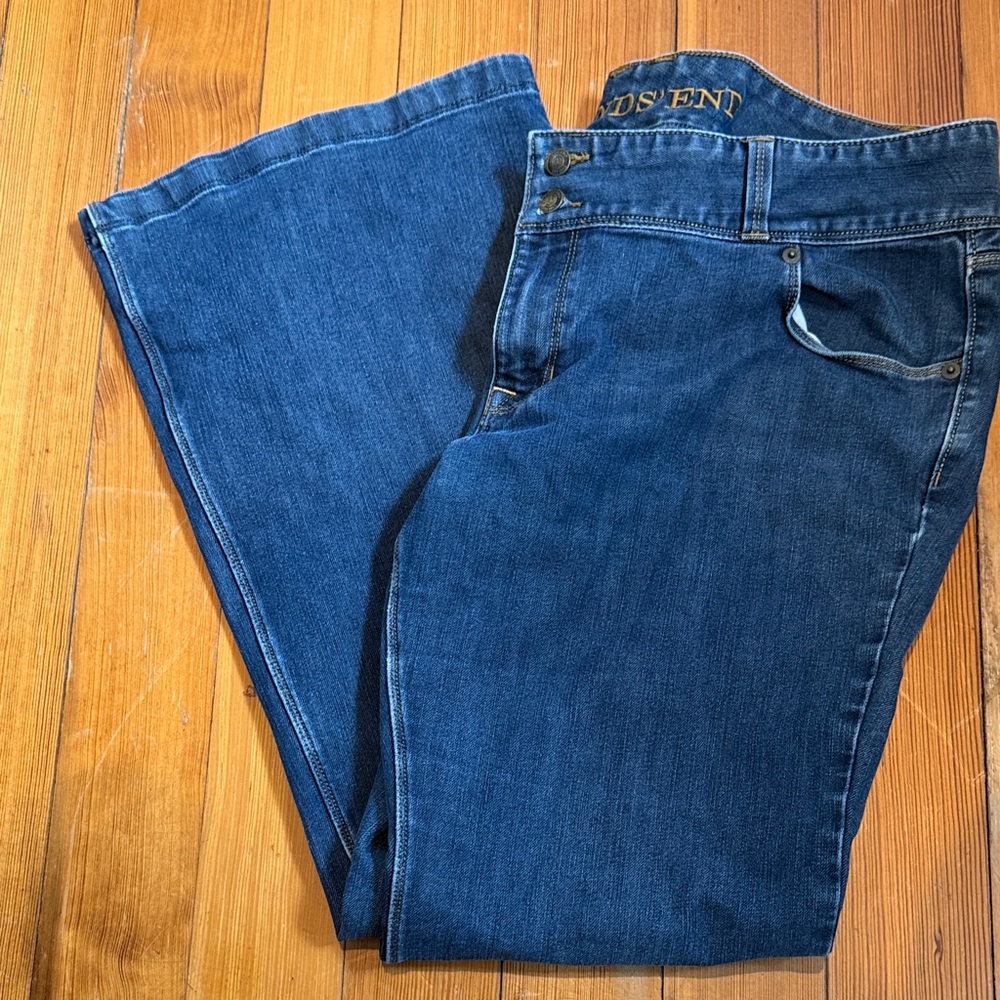 Lands' End Dark Blue Flare Jeans
